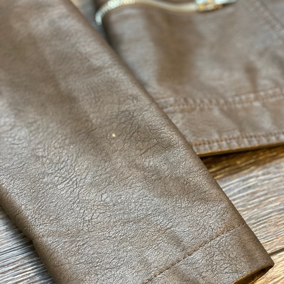 JustFab faux leather taupe jacket - Picture 4 of 8